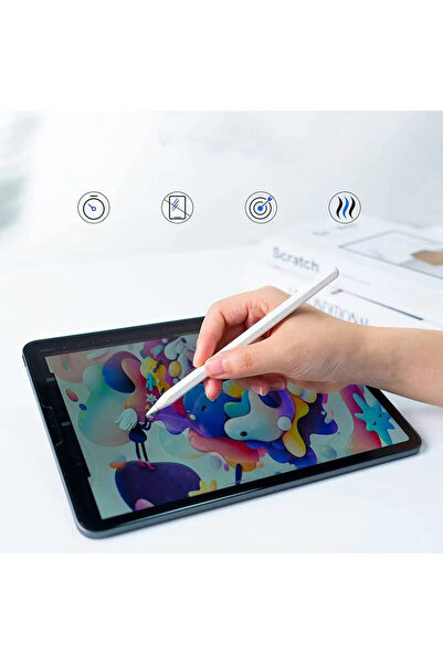 zore MYST Pencil 09 Palm-Rejection Magnetik Şarj ve Eğim Özellikli Dokunmatik Çizim Kalemi-Beyaz