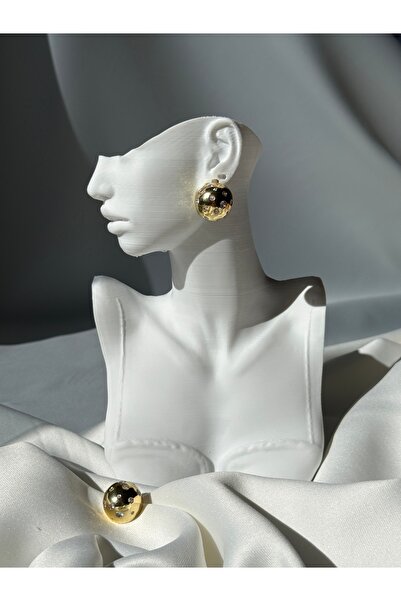 NB STEELORA أقراط نسائية من حجر الزركون باللون الذهبي النحاسي