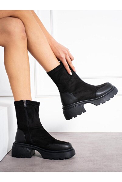 Demashoes Yüksek Taban Fermuarlı Streç Su İtici Bot