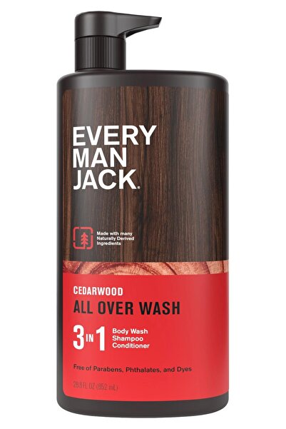 Every Man Jack شامبو وبلسم وجل استحمام 3 في 1 من خشب الأرز 852 مل