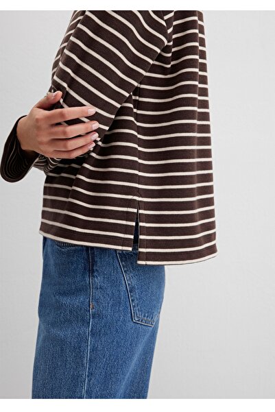 Mavi Світшот прямого крою в коричневу смужку