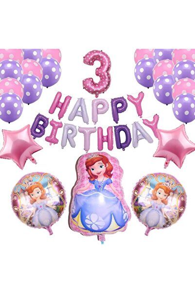 Baloane Vesele Decor Aniversar 37 Baloane Printesa Sofia 3 Ani