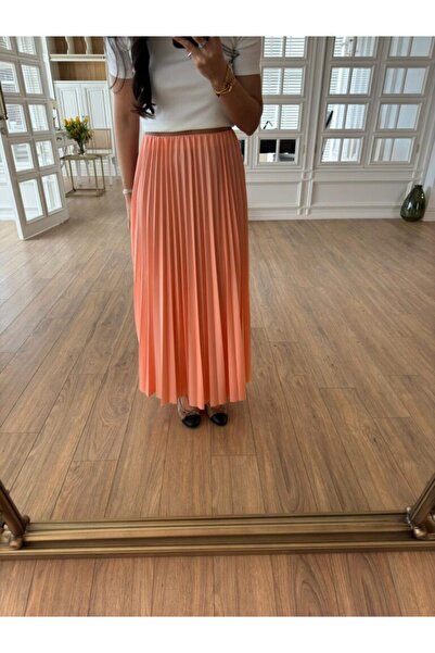 SHİROSA leather look pleated skirt