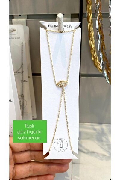 Lilyum Aksesuar Zirkon Taşlı Göz Figürlü Altın 14k Sarı Renk Zincir Şahmeran ...