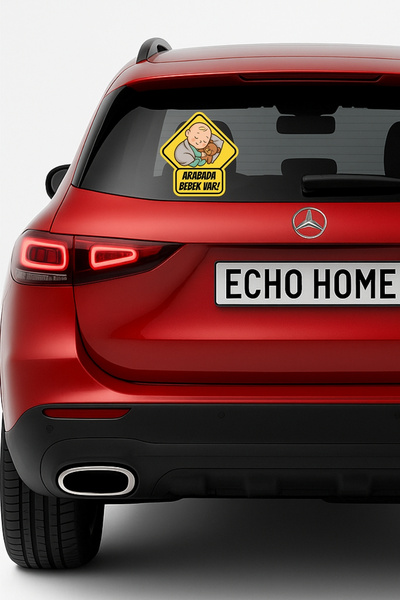 Echo Home Araba Arkası Arabada Bebek Var Sticker Oto Sticker – Uyuyan Erkek B...