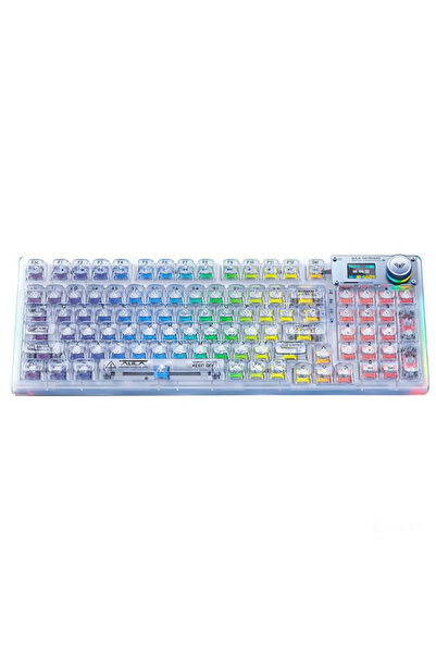 Aula Keyboard F98 PRO Custom Wireless Mechanical Keyboard with RGB Lighting, Gray Switch, and Screen