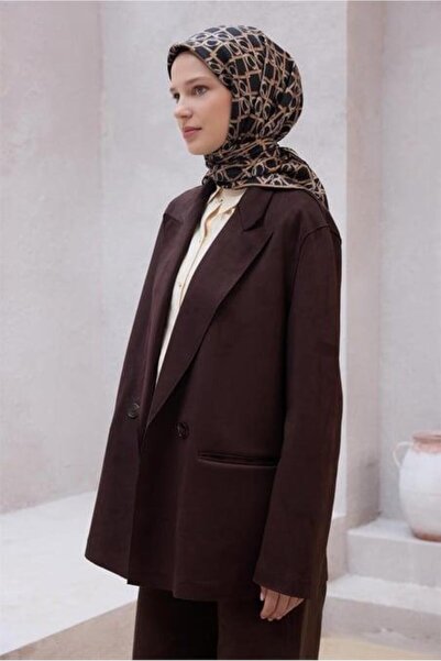 Belli Eșarfă din mătase pură Tivil IST 4214-86 Model geometric negru