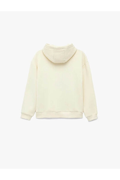 Koton Hanorac pentru fetiță, bej, cu imprimeu cu ursuleț, supradimensionat tricou 6Wkg10206Ak