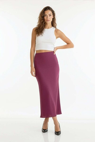UTOPIAN Yüksek Bel Saten Etek