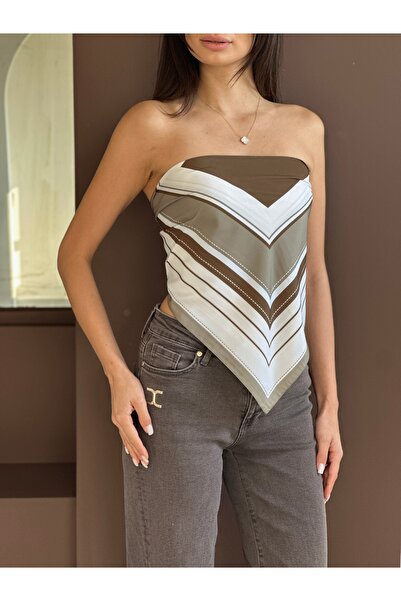 coaksco Women's Patterned Khaki Scarf Dress & Neck & Jacket & Skirt & Pants Shawl