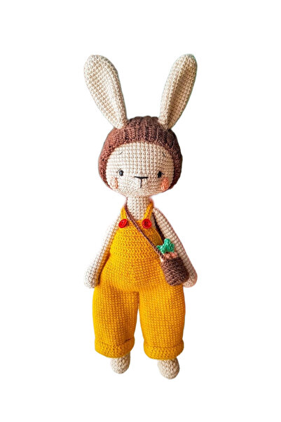 Atölye LİDYA Amigurumi Sevimli Tavşan Organik Örgü Oyuncak Uyku Arkadaşı %100...