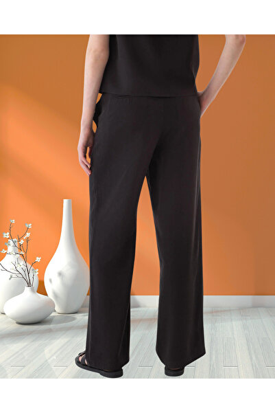 MinervaXint Women's Oversized Lyocell Fabric Button and Zipper Closure Wide Leg Trousers