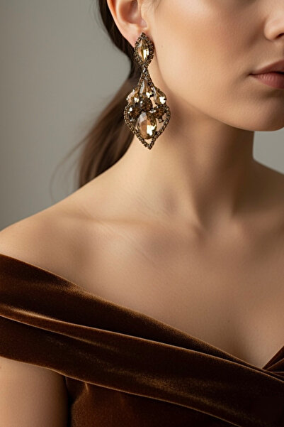 LIVOSH KRİSTAL TAŞLI KINA KÜPESİ KAFTAN KÜPESİ