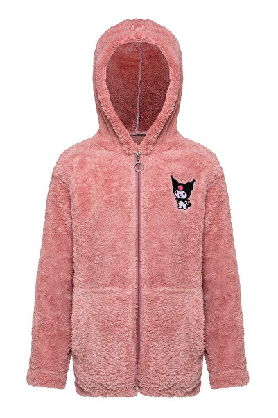 EtkiModa Girl's Powder Hooded Plush Jacket