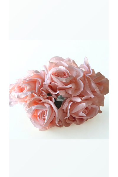 NilCan Flora Yapay Çiçek Islak Dokulu 6'lı Buket MAXI Gül 27cm