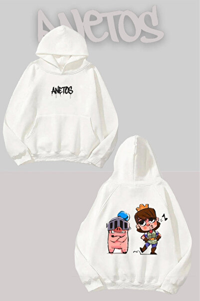 Anetos Domuzcuk Princess Fanart Spate cu imprimeu Alb cu glugă Swea tricou