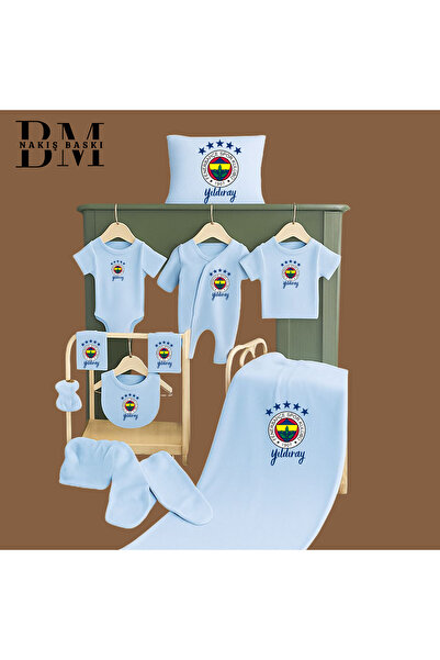 BMNAKIŞBASKI Kişiselleştirilebilir Fenerbahçeli İsimli 11 Parça Yenidoğan Hastane Çıkışı Seti Bebek Takımı