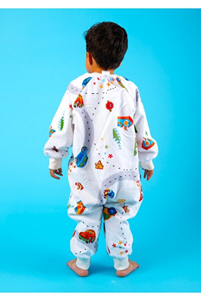 Happystore Fiber-Free Organic Winter Long Sleeve Double Layer 100% Cotton Flannel Trolley Children's Baby Sleeping Bag