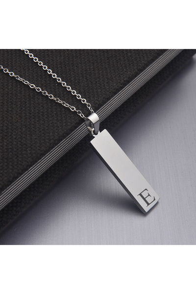 idolavm Happy Times E Harfli Erkek Çelik Kolye Takı Kişiye Özel Aksesuar