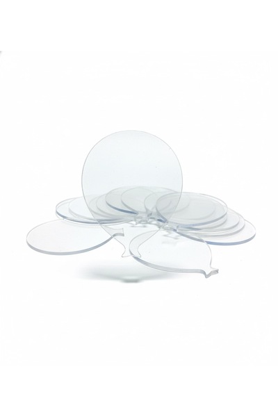 TIVIVOR Lazer Kesim Şeffaf Balon Pleksi 7 cm (25 Adet) | Boş Pleksi Magnet An...
