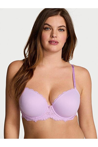 Victoria's Secret Smooth Lace Light Padding Support Classic Gathering Demi Bra