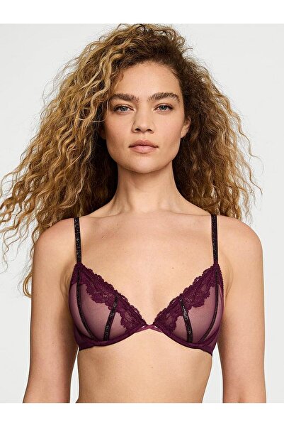 Victoria's Secret Işıltılı Dantelli Desteksiz Dekolteli Demi Sütyen