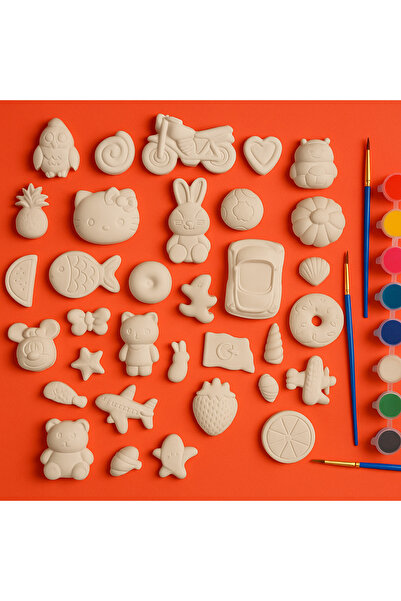 modacepte 20 Parça Alçı Boyama Seti – Çocuklar İçin Mini Sanat & Aktivite Kiti – Fırça ve Boyalar Dahil