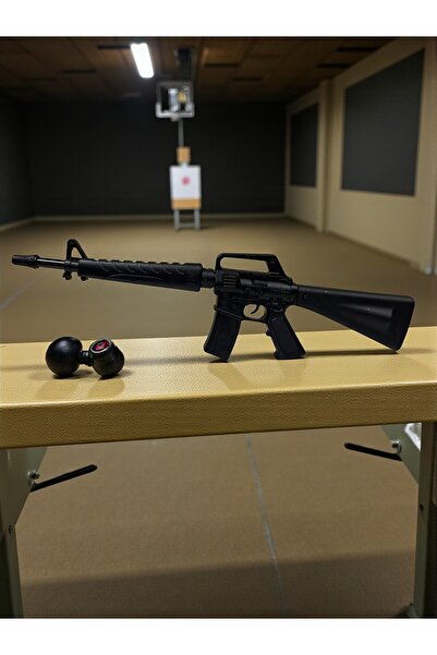 YILDIRIM OYUNCAK Metal Kapsül Atan 65 CM Büyük Boy 144 Paket Kapsül Hediyeli Metal Görünümlü Sesli Oyuncak Tüfek