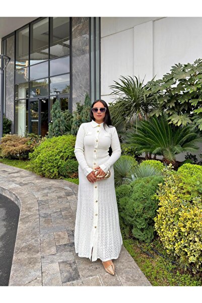 bheri co Premium Beyaz Noir Elbise