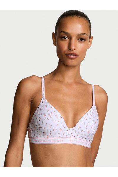 Victoria's Secret Underwire Free Cotton Bra with Light Padding Support