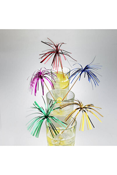 LEONE Set of 100 decorative palm tree drink accessories, Fiesta Luxe, 20 cm