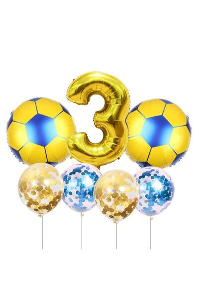 Baloane Vesele Set Baloane Aniversare Tematica Fotbal 3 ANI SET279-3