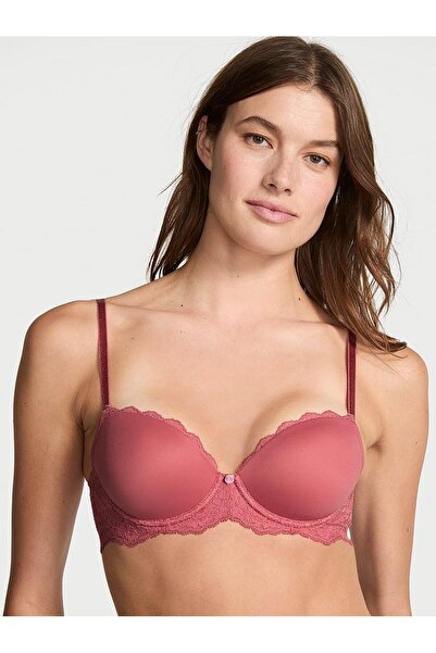 Victoria's Secret Smooth Lace Light Padding Support Classic Gathering Demi Bra