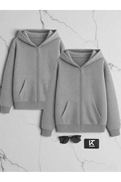 Karatopak 2-Piece Hooded Unisex Zippered Sweatshirt / Cardigan