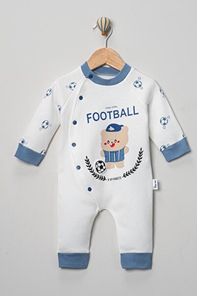 mandalinsbaby Football Printed Baby Boy Jumpsuit