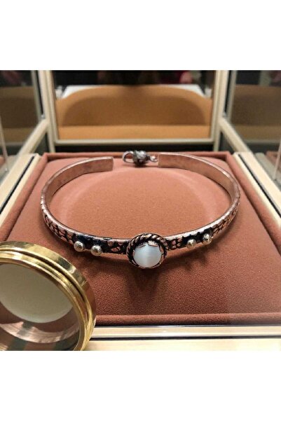 Bakır Center Copper Bracelet Copper Bracelet Copper Bracelet with Natural Stone Tiger's Eye Stone Copper Bracelet Pure Copper