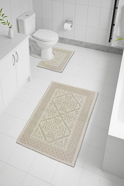 FeelHome Cottonfeel 100% Cotton Rug Super Absorbent Bath Mat Set of 2 50X80 - 40X50