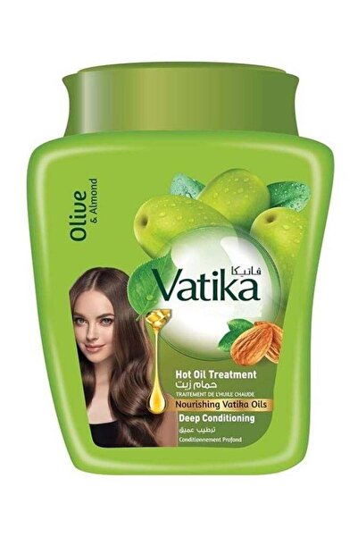 Vatika علاج الزيت الساخن مع بلسم عميق من الزيتون واللوز 500 جرام