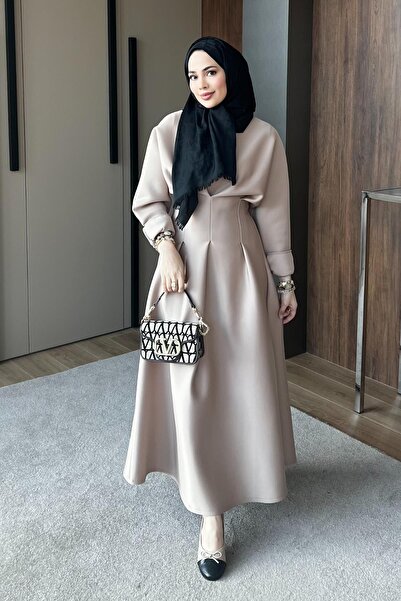 STİLBOON Belden Oturtmalı Elbise 1129 Taş