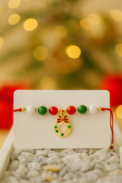 Classybyvega Yılbaşı Şans Bilekliği – Noel Çelengi Charm Tasarım |