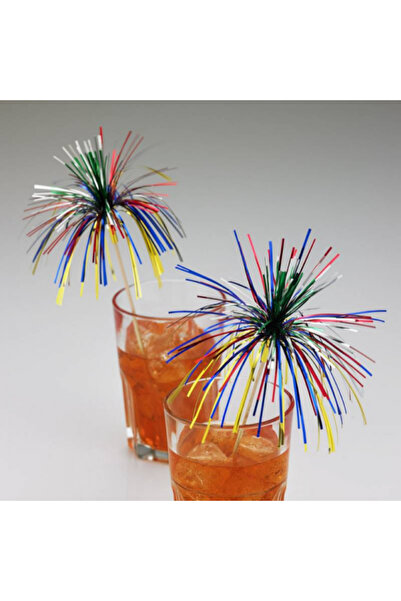 LEONE Set of 100 decorative palm tree drink accessories, Fiesta Luxe, 20 cm