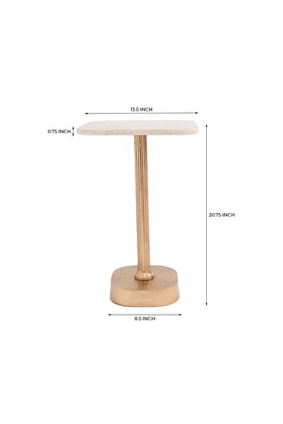 HOME AURAA Square Marble Accent Table