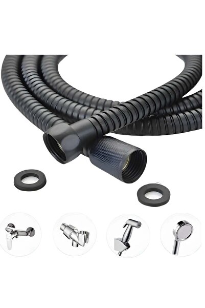 First pro Stainless Steel Flexible Shower Hose, 1.5m, Black