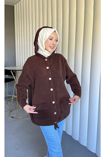 Queensland K-Women's Oversized Hooded Long Sleeve Knitwear Cardigan