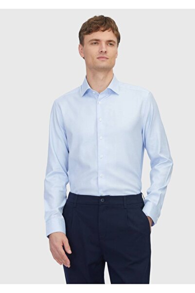 Ramsey Light Blue Regular Fit Woven Classic Cotton Blended Shirt
