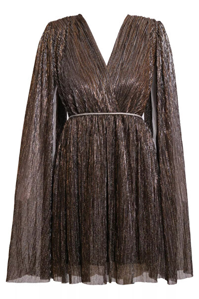 Keikei Bakır Moonlight Uzun Kol Kısa Elbise