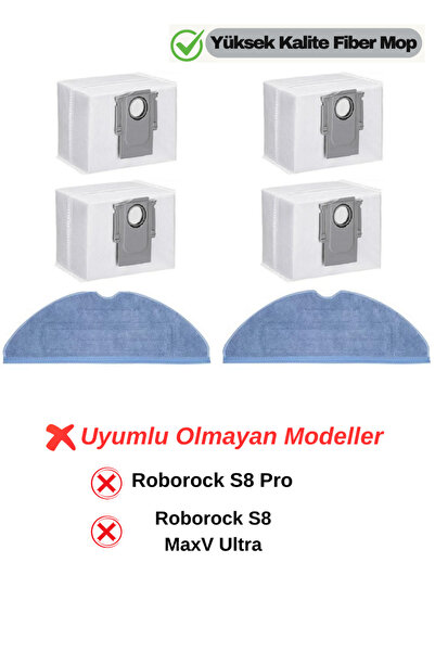 RotRever Roborock S8+,S8 Pro Ultra,S7 MaxV Ultra,S7 Pro Ultra Uyumlu Mop Pasp...