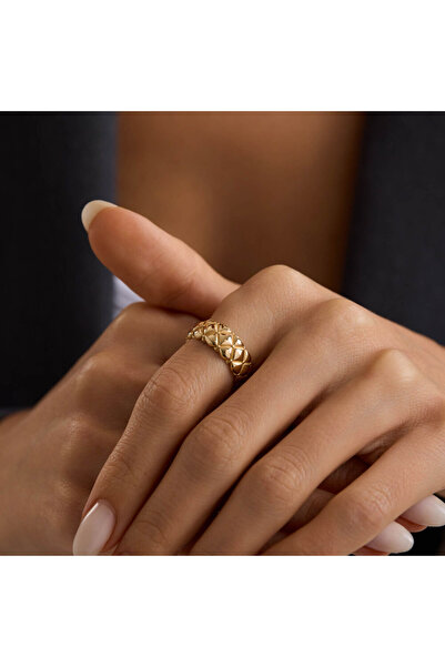 Sembol Gold Elegant Line 14 Ayar Altın Yüzük 7mm