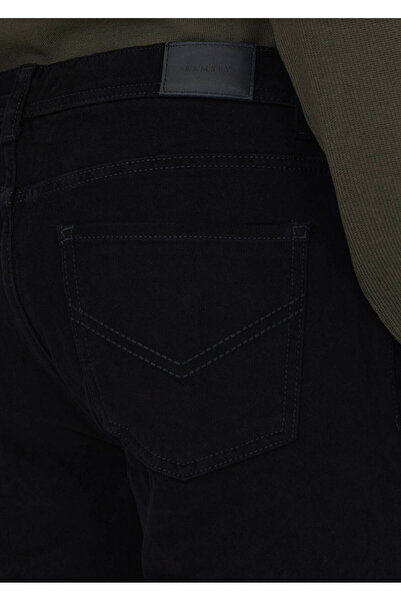 Ramsey Siyah Düz Dokuma Slim Fit Casual Pamuk Karışımlı Pantolon