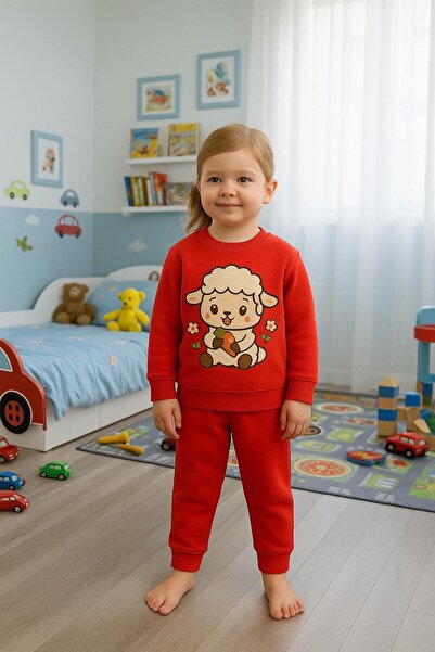 MODA Set de trening cu imprimeu CUTE SHEEP pentru copii